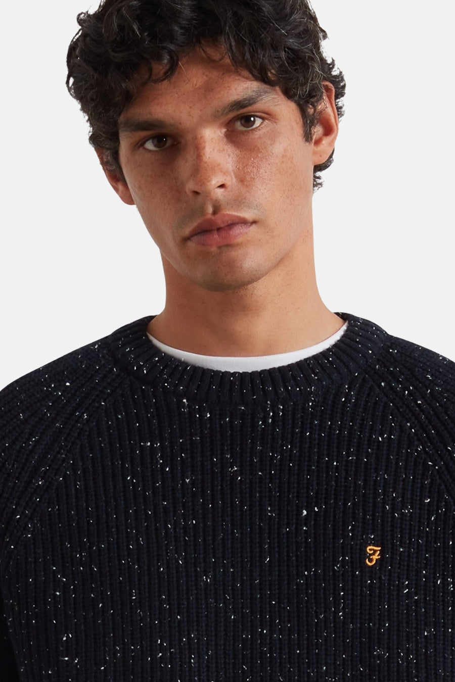 Pull à col rond - bleu - FARAH