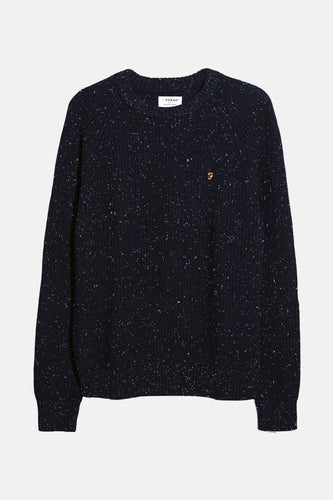 Pull à col rond - bleu - FARAH