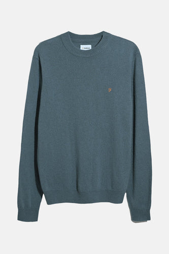 Pull à col rond - bleu - FARAH