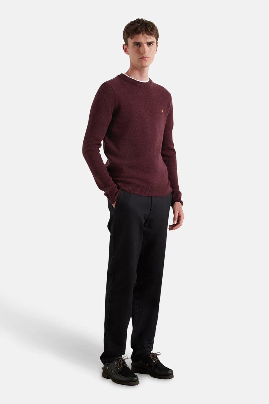Pull à col rond - Bordeaux - FARAH