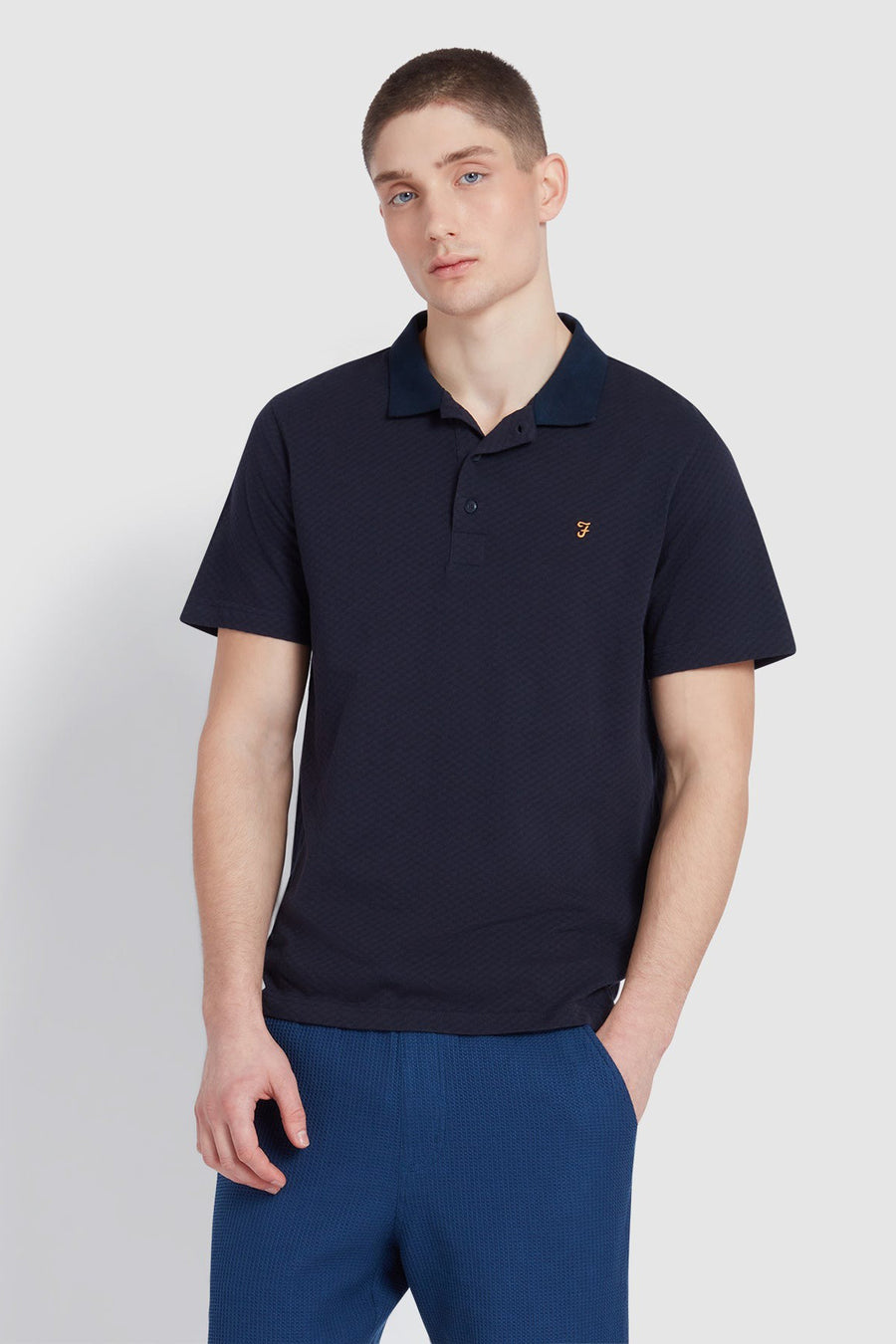 Polo met korte mouwen - blauw - FARAH - 1