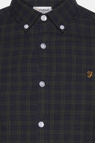 Meerkleurig overhemd met lange mouwen van FARAH, met een geruite print en knoopsluiting.