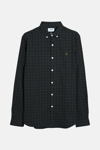 Chemise multicolore à manches longues de Farah, avec un motif à carreaux et une fermeture à boutons.