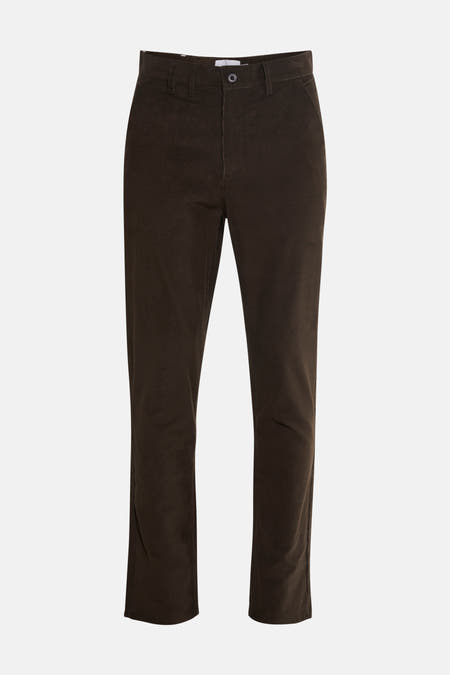 Bruine corduroy broek van FARAH, effen kleur en klassieke snit.