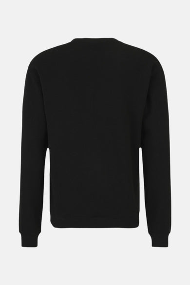 Zwarte ronde-hals sweater van FILA, achterzijde, gladde stof, strakke pasvorm