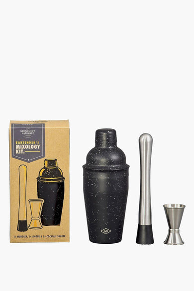 Multicolor mixologie cadeau set van Gentlemen's Hardware, bestaande uit een cocktailshaker, jigger en muddler.
