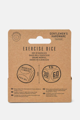 Multicolore oefening dobbelstenen geschenk van Gentlemen's Hardware met workoutnamen en seconden aanduiding.
