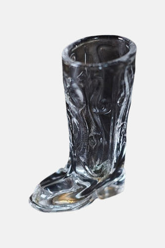 Glas bootvormig geschenk in zwart-wit marmerlook van Gentlemen's Hardware, met glanzende textuur en gedetailleerde reliëfpatronen, front view