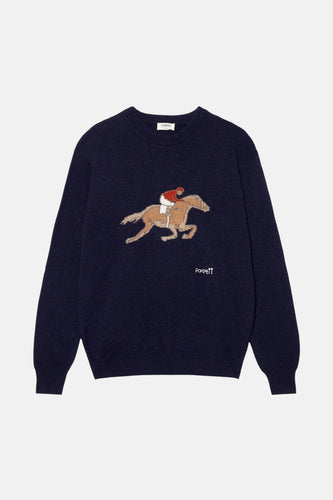 Pull met ronde hals - blauw - POMPEII - 4