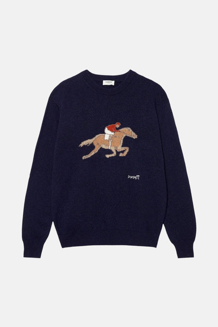 Pull met ronde hals - blauw