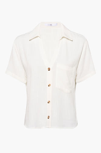 Hemd met korte mouwen - beige