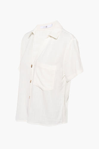 Hemd met korte mouwen - beige