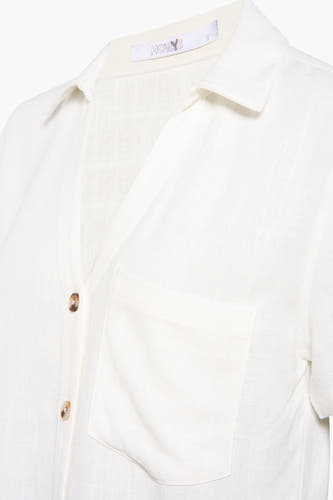Hemd met korte mouwen - beige