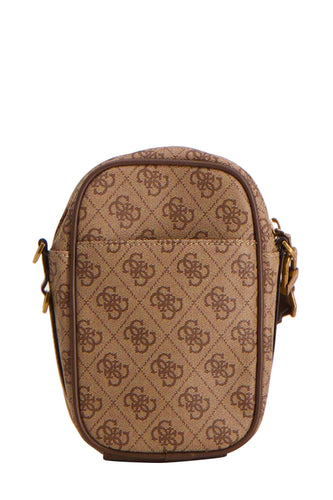 Bruine Guess schoudertas met logo.