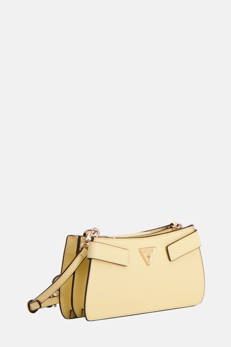 Sac à dos Guess en couleur beige avec un logo doré.