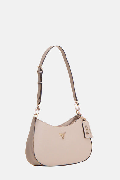 Beige schoudertas van Guess met een verstelbare schouderband en een merkbedel.