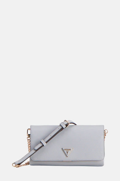 Sac à dos bleu de Guess avec ceine cha or et etod détail logo.