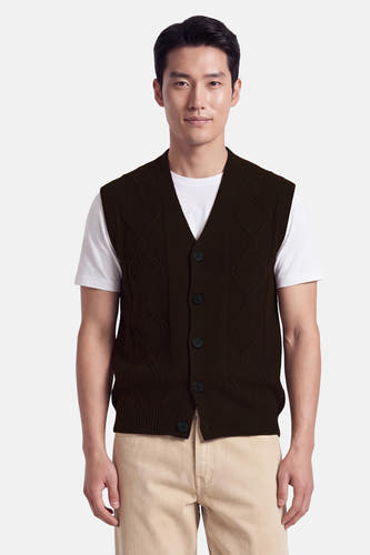 Pull sans manches - brun