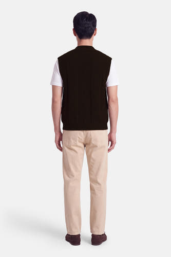 Pull sans manches - brun