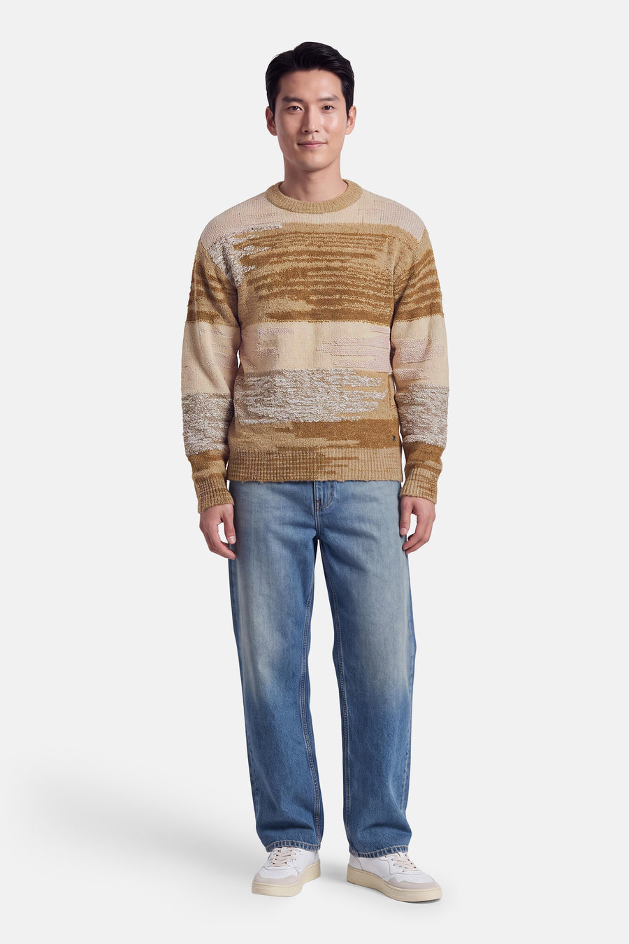 Pull O-hals - beige