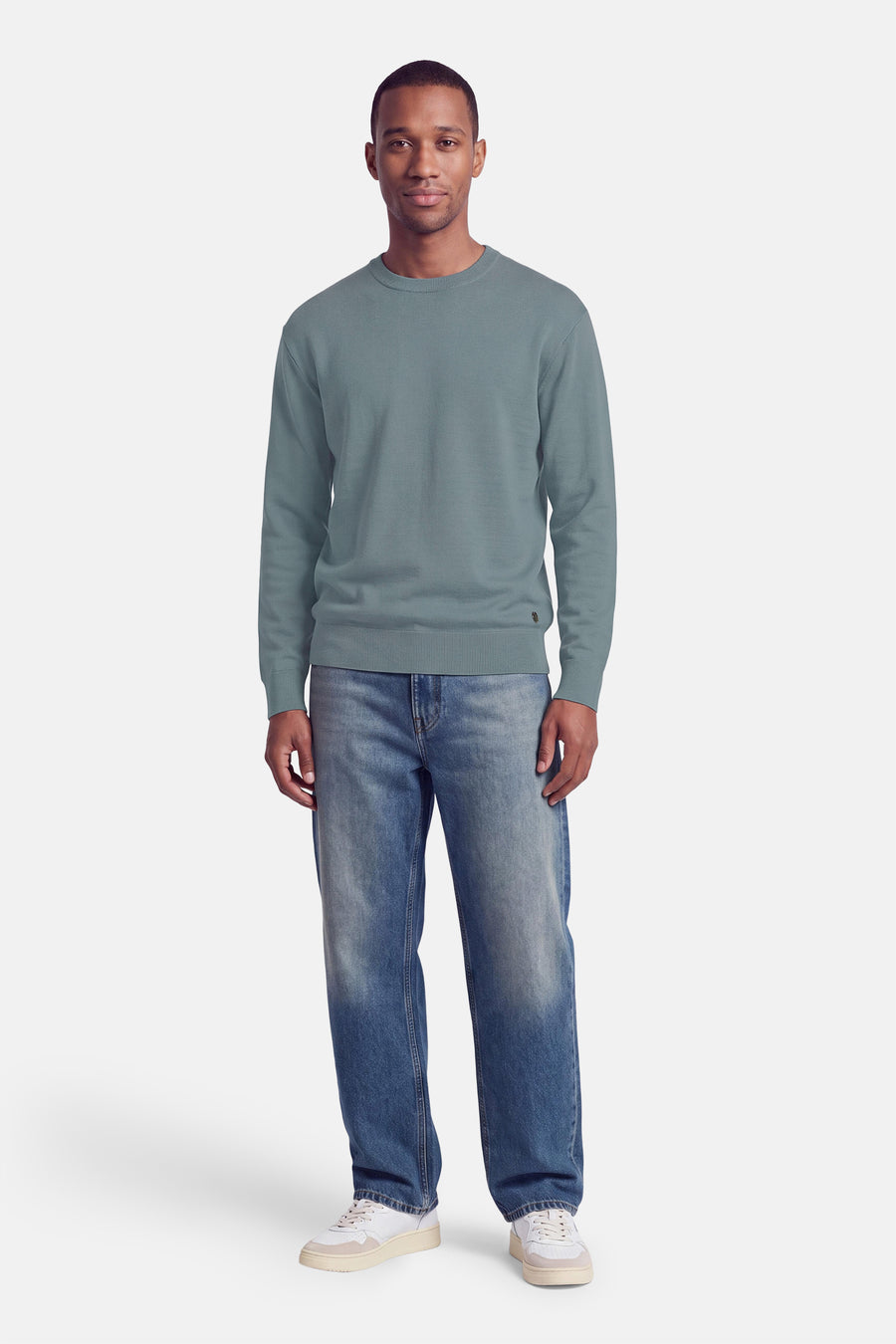 Pull col O - bleu