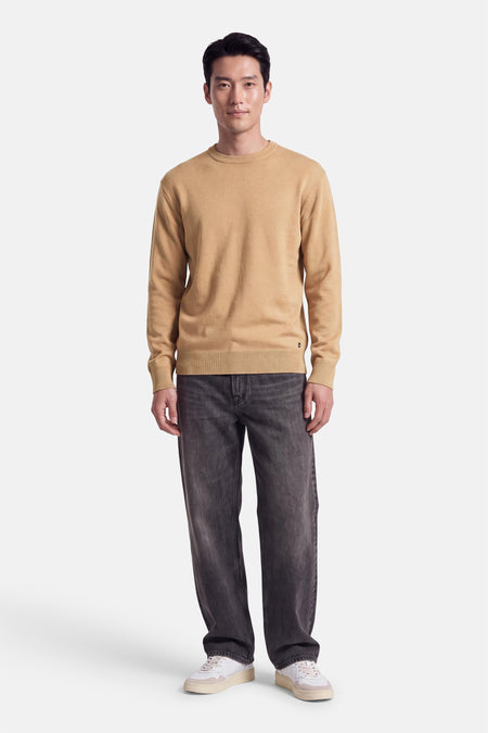 Pull O-hals - beige