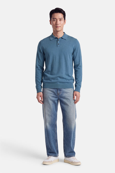 Pull col O - bleu