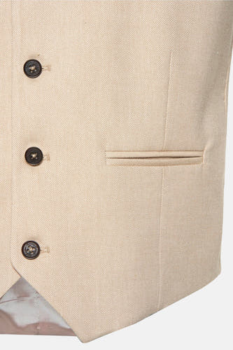 Beige gilet van Le Fabuleux Marcel de Bruxelles, met knoopsluiting en zakdetail.