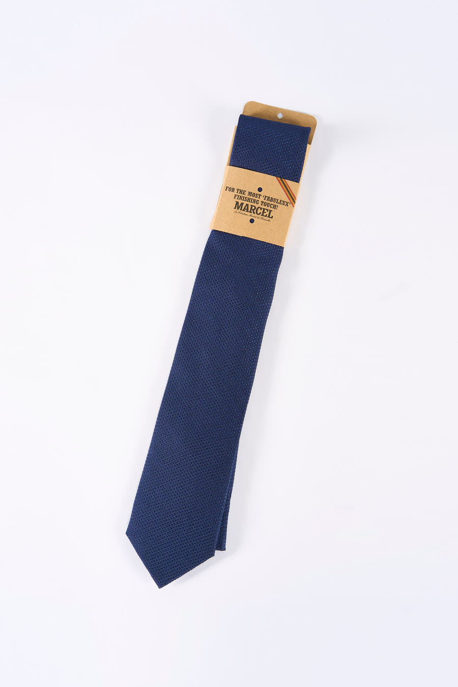 Daim bleu de Le Fabuleux Marcel de Bruxelles, avec une subtile texture tissée.