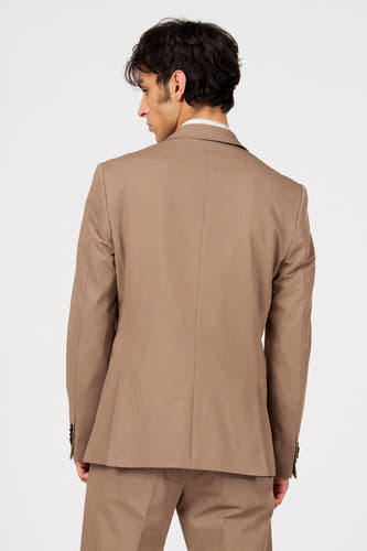 Bruine blazer van Le Fabuleux Marcel de Bruxelles, gezien van achteren, onderdeel van een pak.