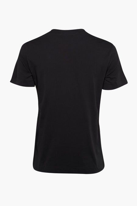 Zwart korte mouwen T-shirt van Calvin Klein, achterzijde, gladde stof, eenvoudig design