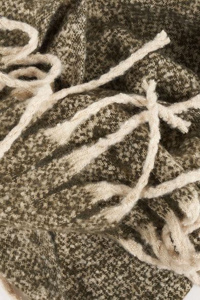 Manteau d'hiver vert Access® avec un un motifééé et des franges.