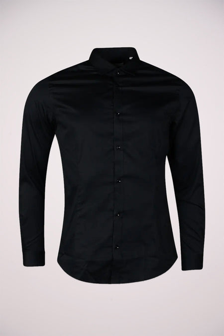 Chemise &agrave; manches longues - noir