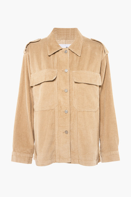 Beige korte jas van MILLENIUM, met lange mouwen, knoopsluiting en borstzakken.