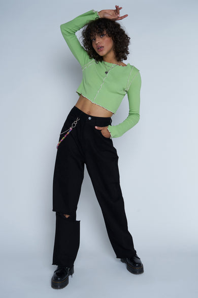 Jean &agrave; coupe droite - noir