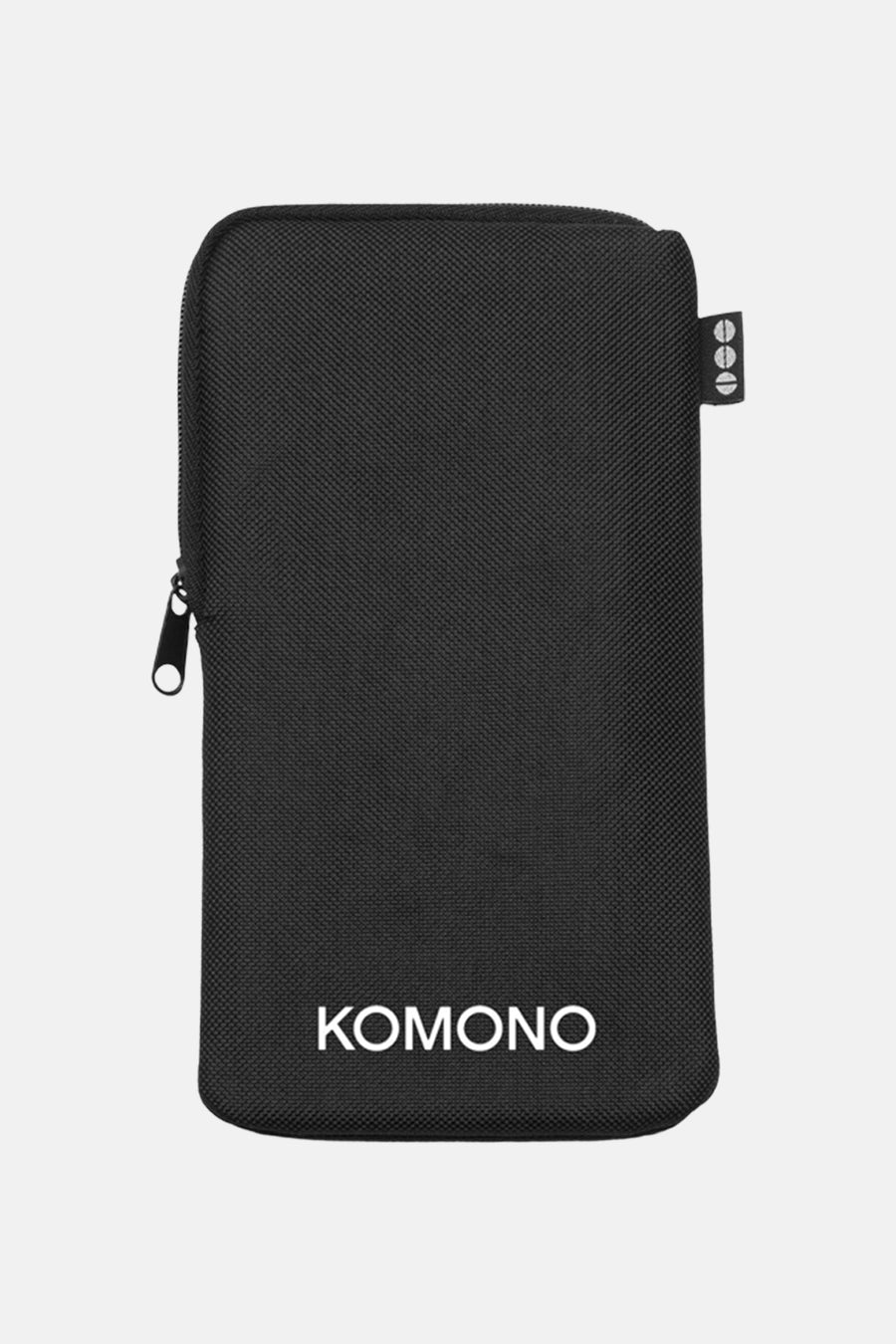 Bruine zonnebril van KOMONO, met een zwart etui met ritssluiting.