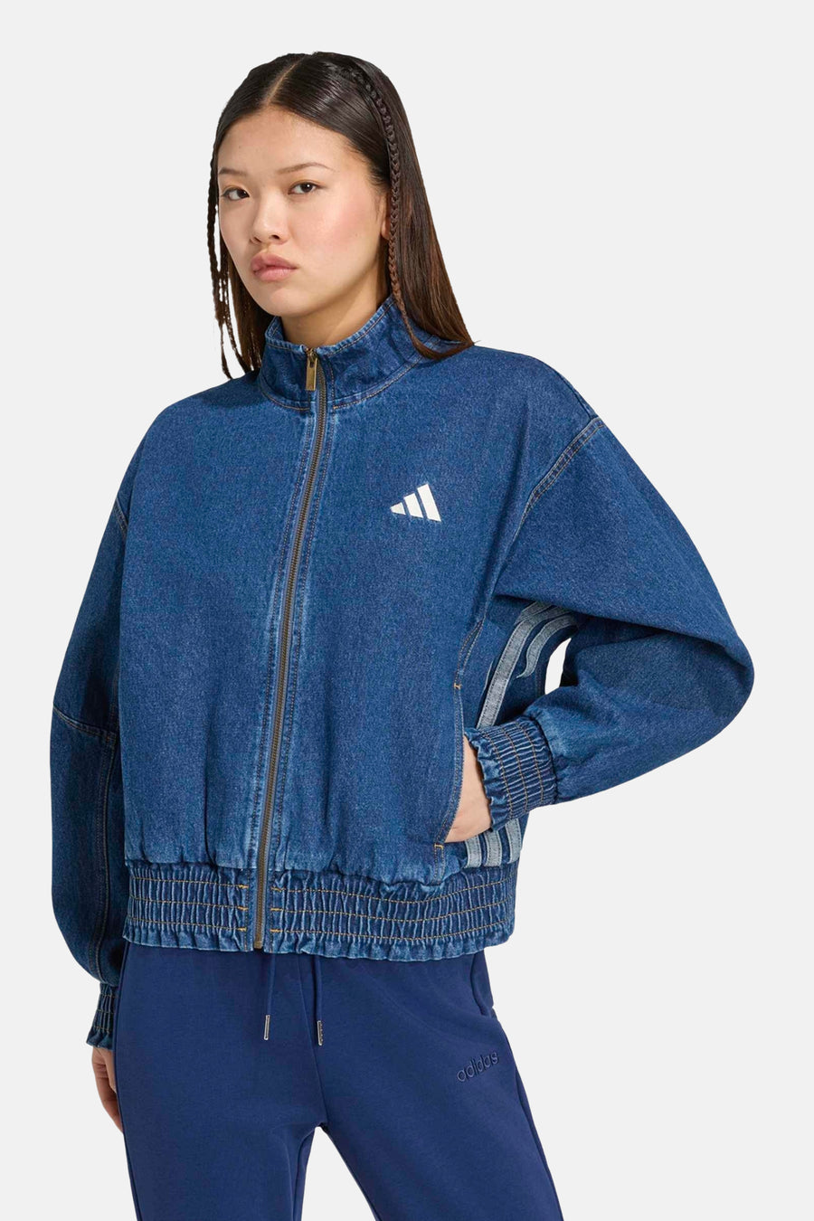 Korte jas - mid blue denim
