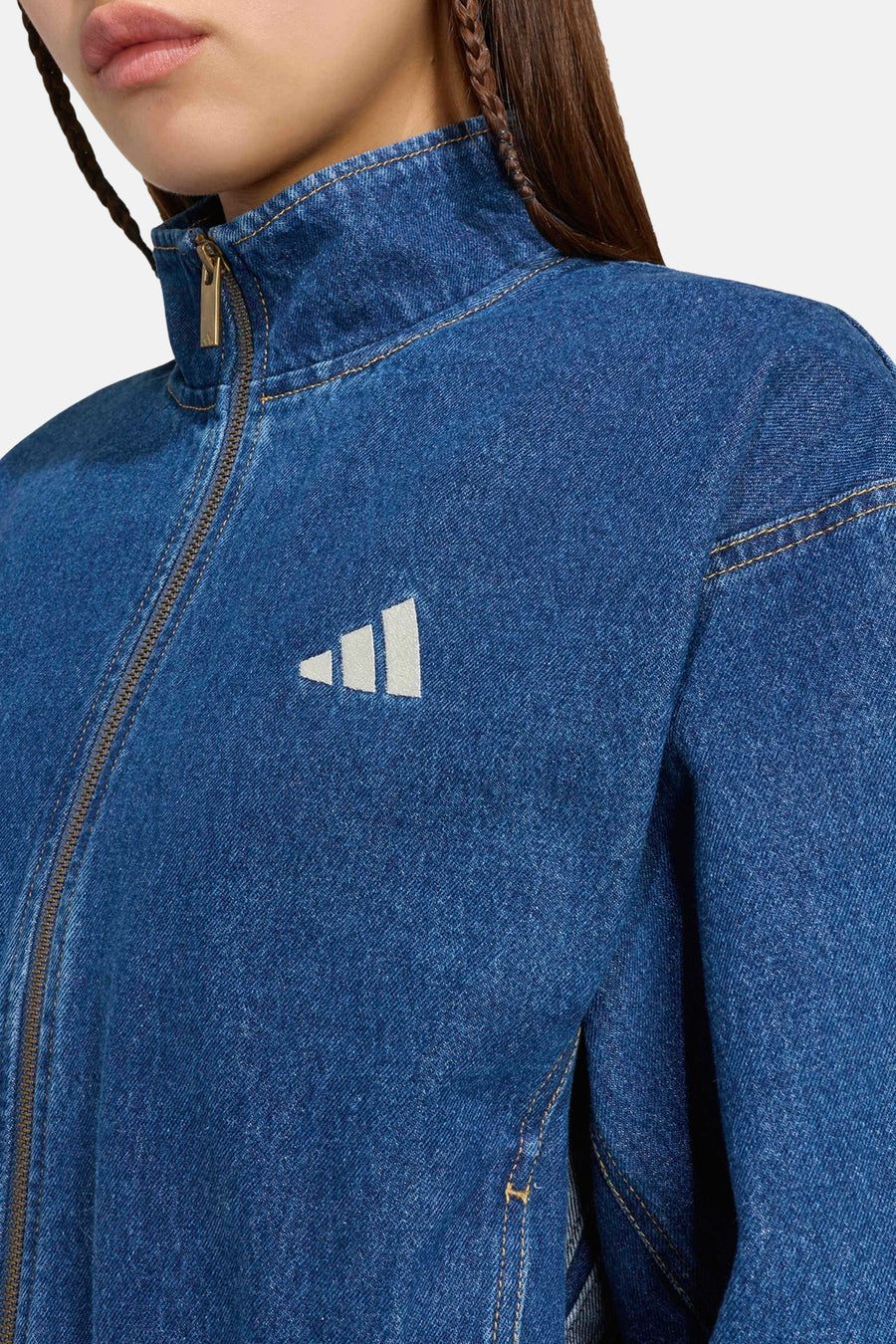 Korte jas - mid blue denim