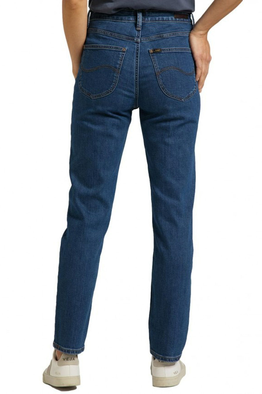 Straight jeans - mid blue denim