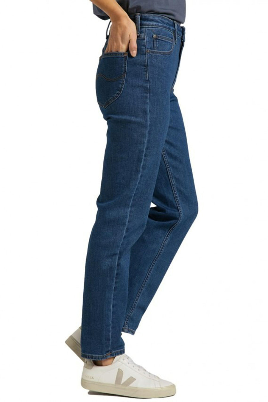Straight jeans - mid blue denim
