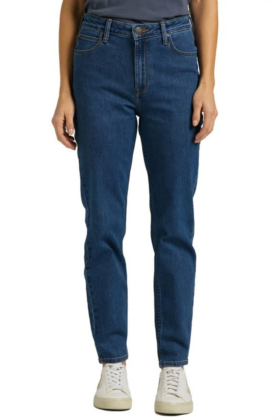 Straight jeans - mid blue denim