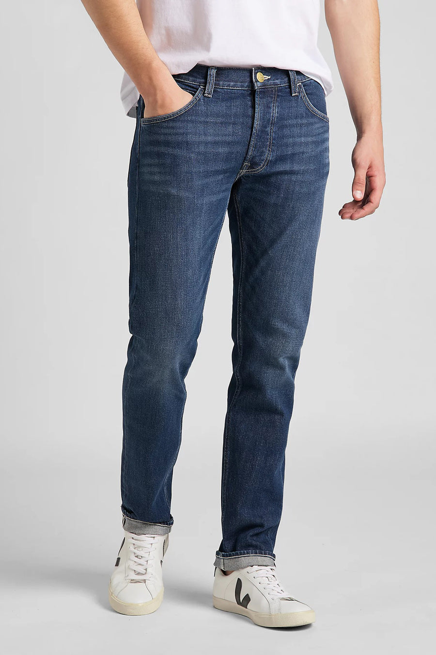 Tapered jeans - dark blue denim