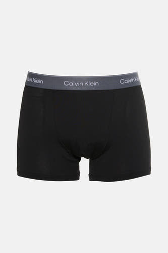 Zwarte slip van Calvin Klein, met een grijze tailleband met logo.