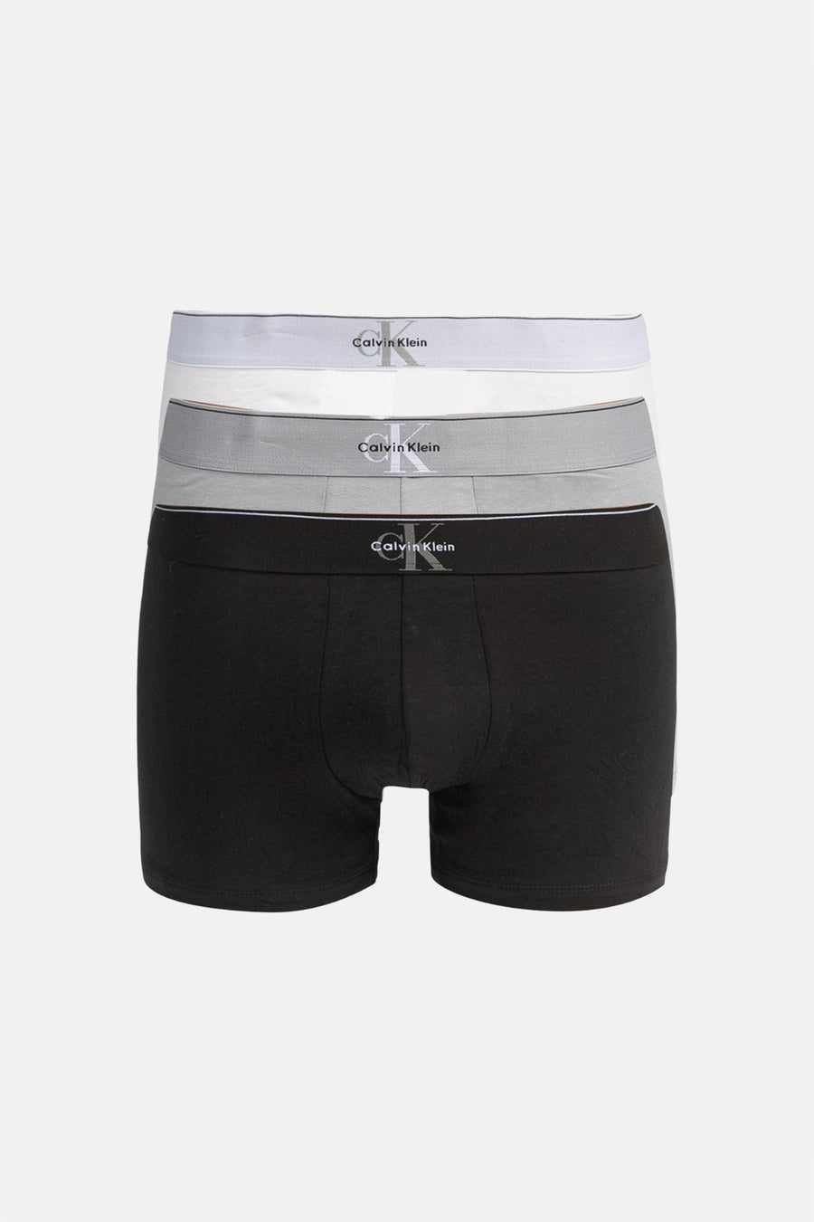 Boxershorts multicolores de Calvin Klein, en lot de blanc, gris et noir.