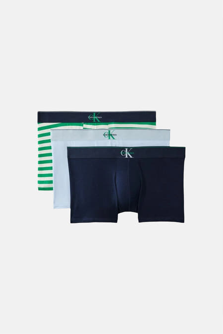 Meerkleurige boxershort van Calvin Klein, met een effen kleur en een gestreept patroon.