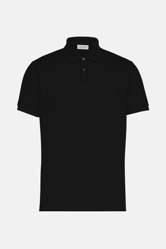 Zwarte polo met korte mouwen van Calvin Klein Jeans, met een subtiel logo op de borst.