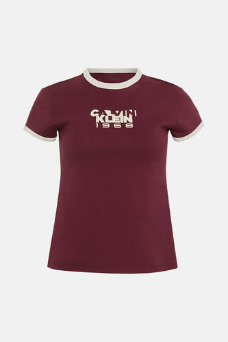Top uni manche courte rouge - Calvin Klein