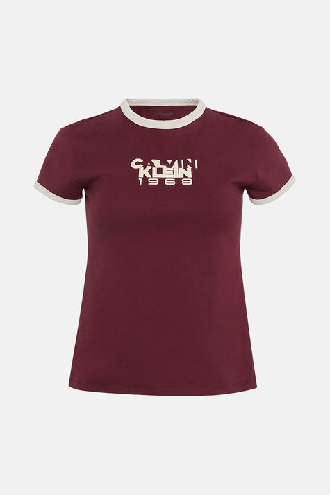 Top uni manche courte rouge - Calvin Klein
