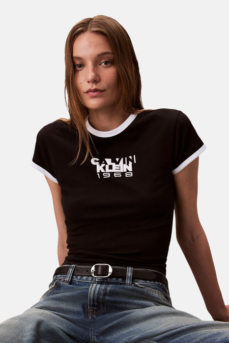Top uni manche courte Noir - Calvin Klein