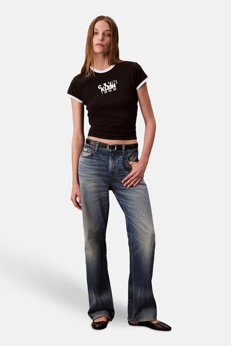 Top uni manche courte Noir - Calvin Klein